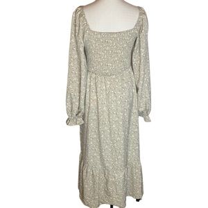 By The River Women’s Floral Smocked Midi Dress- Large